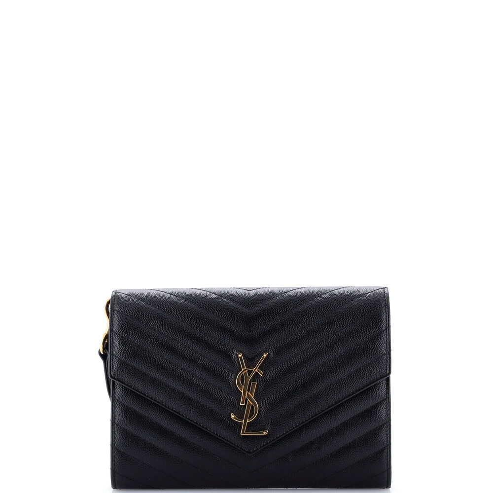 Saint Laurent Classic Monogram Envelope Wristlet Clutch